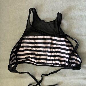 Lululemon Black and White Reversible Striped Women's Bikini Top